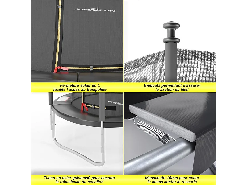 Trampoline de jardin Cocon ø150 cm- 5FT- Filet intérieur, Matelas de protection