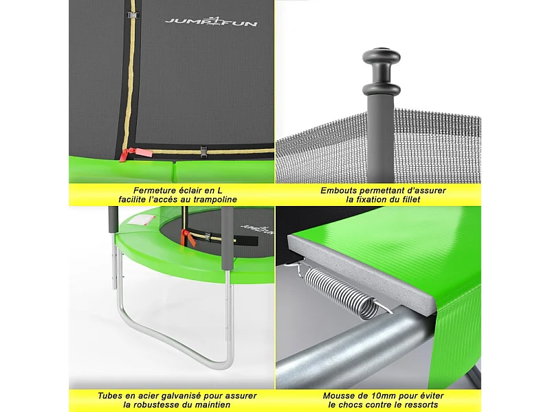 Trampoline de jardin Cocon ø150 cm- 5FT- Filet intérieur, Matelas de protection