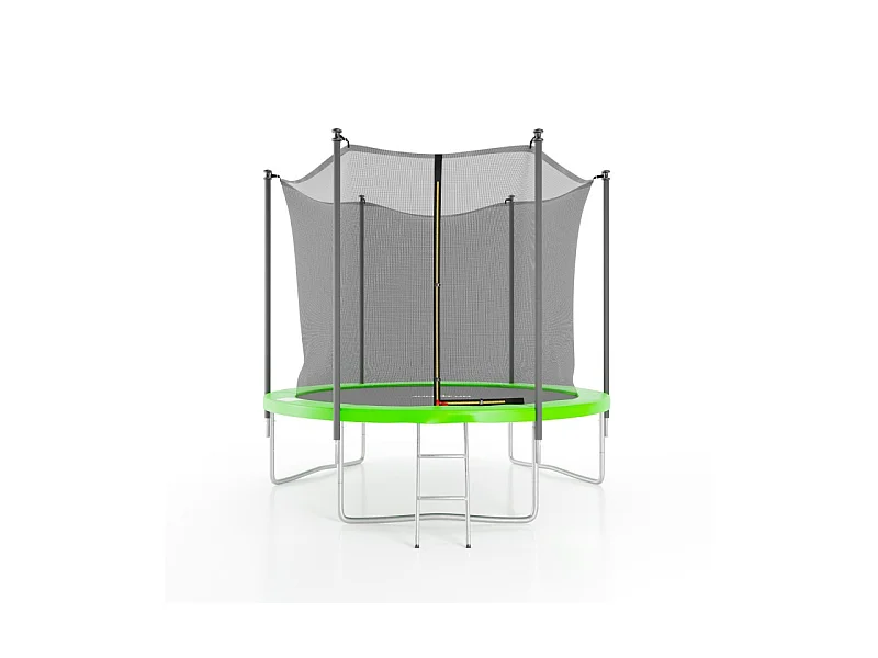 Trampoline de jardin ø244 cm- 8FT- Filet intérieur, Matelas de protection et Echelle