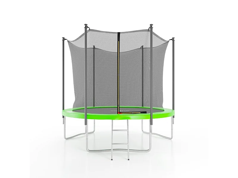 Trampoline de jardin ø244 cm- 8FT- Filet intérieur, Matelas de protection et Echelle