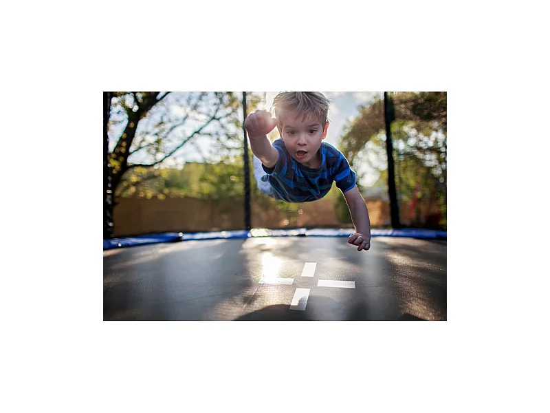 Trampoline extérieur Classique ø 244 cm- 8FT- Filet intérieur, Matelas de protection réversible et Echelle