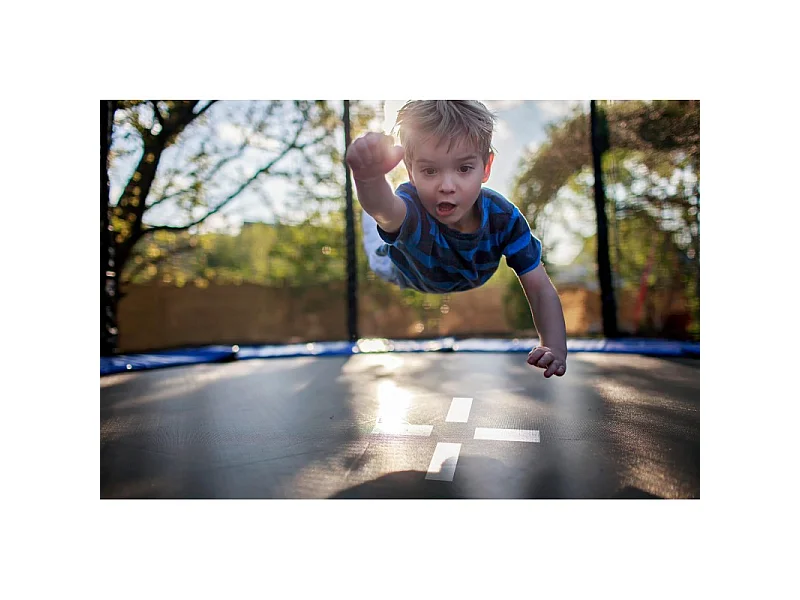 Trampoline extérieur Classique ø 244 cm- 8FT- Filet intérieur, Matelas de protection réversible et Echelle