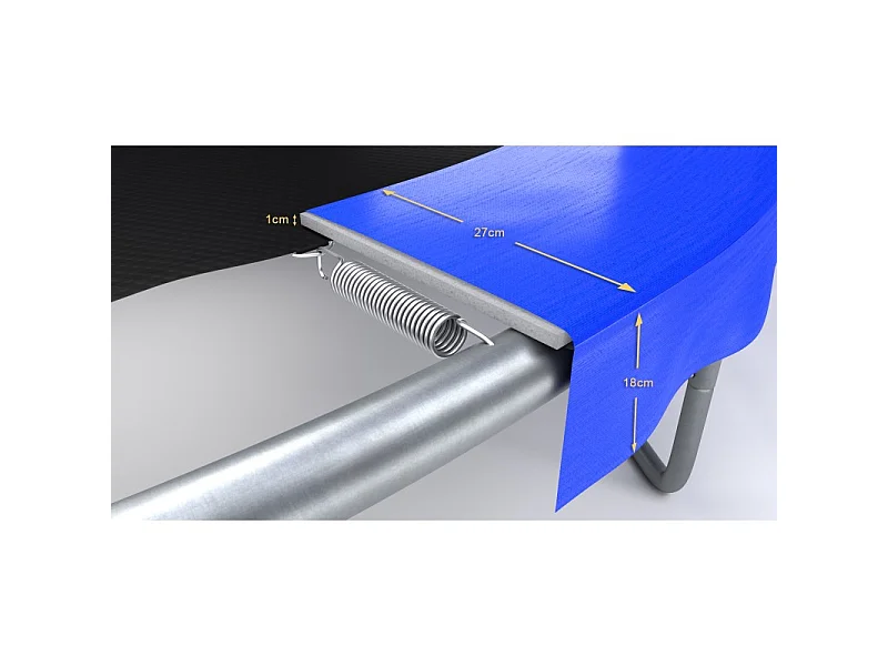 Trampoline de Jardin Classique 14FT ø427cm Pack trampo avec Matelas Réversible Bleu/Noir, Echelle, Filet de sécurité