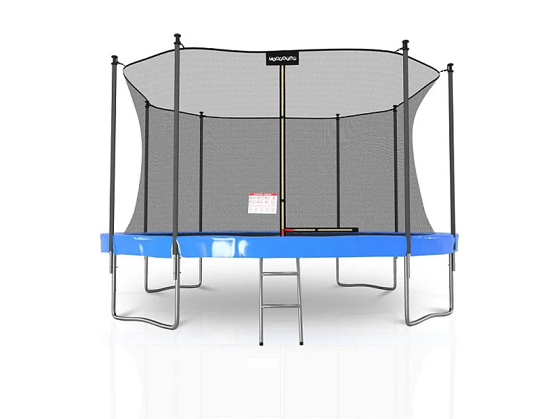 Trampoline de Jardin Classique 14FT ø427cm Pack trampo avec Matelas Réversible Bleu/Noir, Echelle, Filet de sécurité