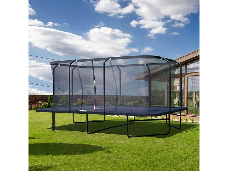 Trampoline de Jardin Rectangulaire XXL 518 x 305 cm - modèle Famille - avec Filet de sécurité, Matelas de Protection et Echelle