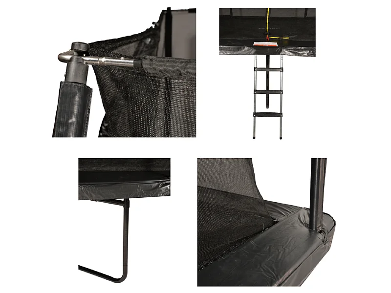Trampoline de Jardin Rectangulaire XXL 518 x 305 cm - modèle Famille - avec Filet de sécurité, Matelas de Protection et Echelle