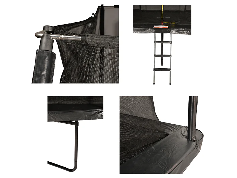 Trampoline de Jardin Rectangulaire XXL 518 x 305 cm - modèle Famille - avec Filet de sécurité, Matelas de Protection et Echelle