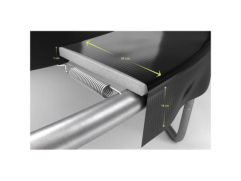 Trampoline de Jardin Deluxe ø305cm Noir - avec Filet de sécurité, Tapis de saut, Coussin de protection, Echelle