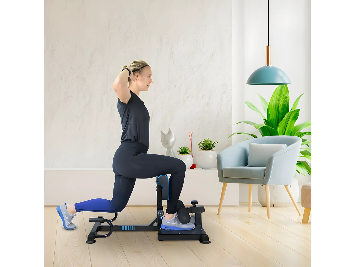 Squat Machine ALTIUS Appareil de musculation multifonction 88 x 56 x 50 cm - Dossier réglable en hauteur - Charge max 120kg