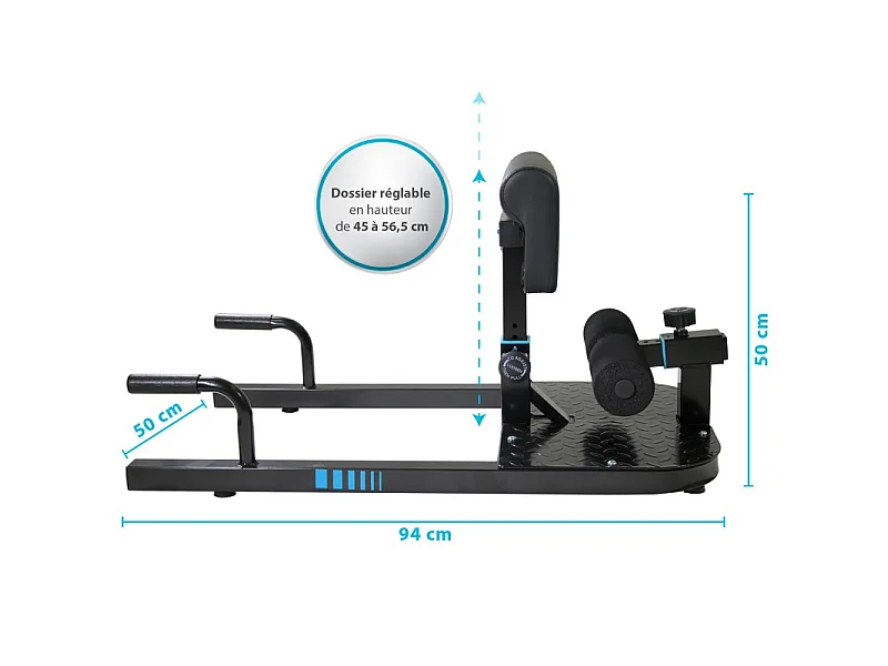 Squat Machine CITIUS Appareil de musculation multifonction 94 x 50 x 50 cm - Dossier réglable en hauteur - Charge max 120kg