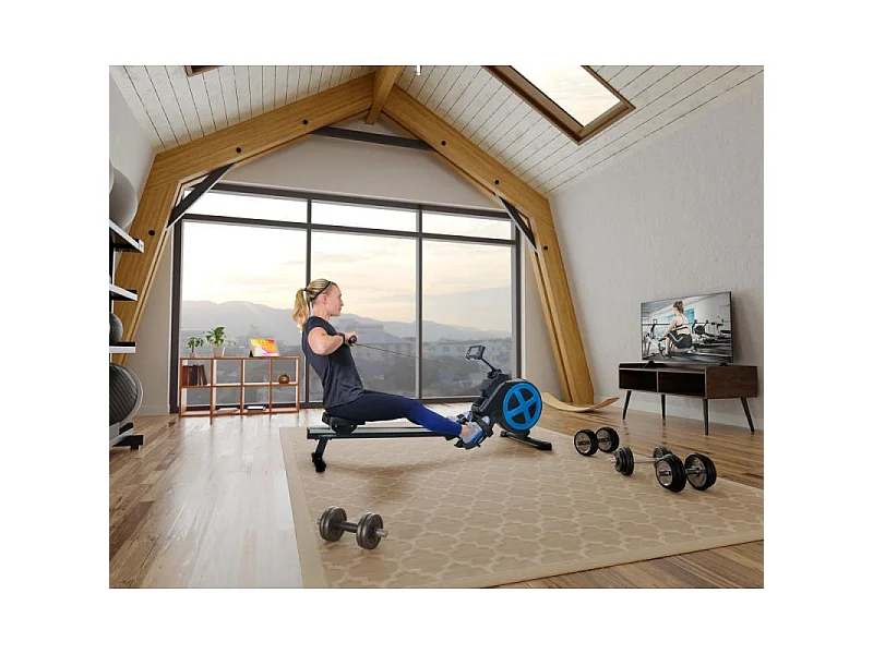 Rameur d'appartement pliable ROWER ULTRA Résistance magnétique réglable 8 niveaux, Roue d'inertie 2 kg