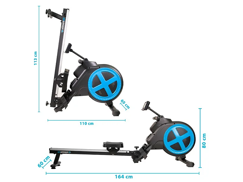 Rameur d'appartement pliable ROWER ULTRA Résistance magnétique réglable 8 niveaux, Roue d'inertie 2 kg