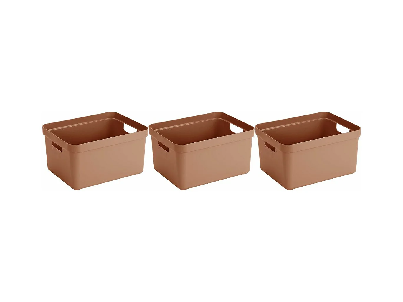 Boite de rangement Sigma home Box 32 L (Lot de 3) Terracotta