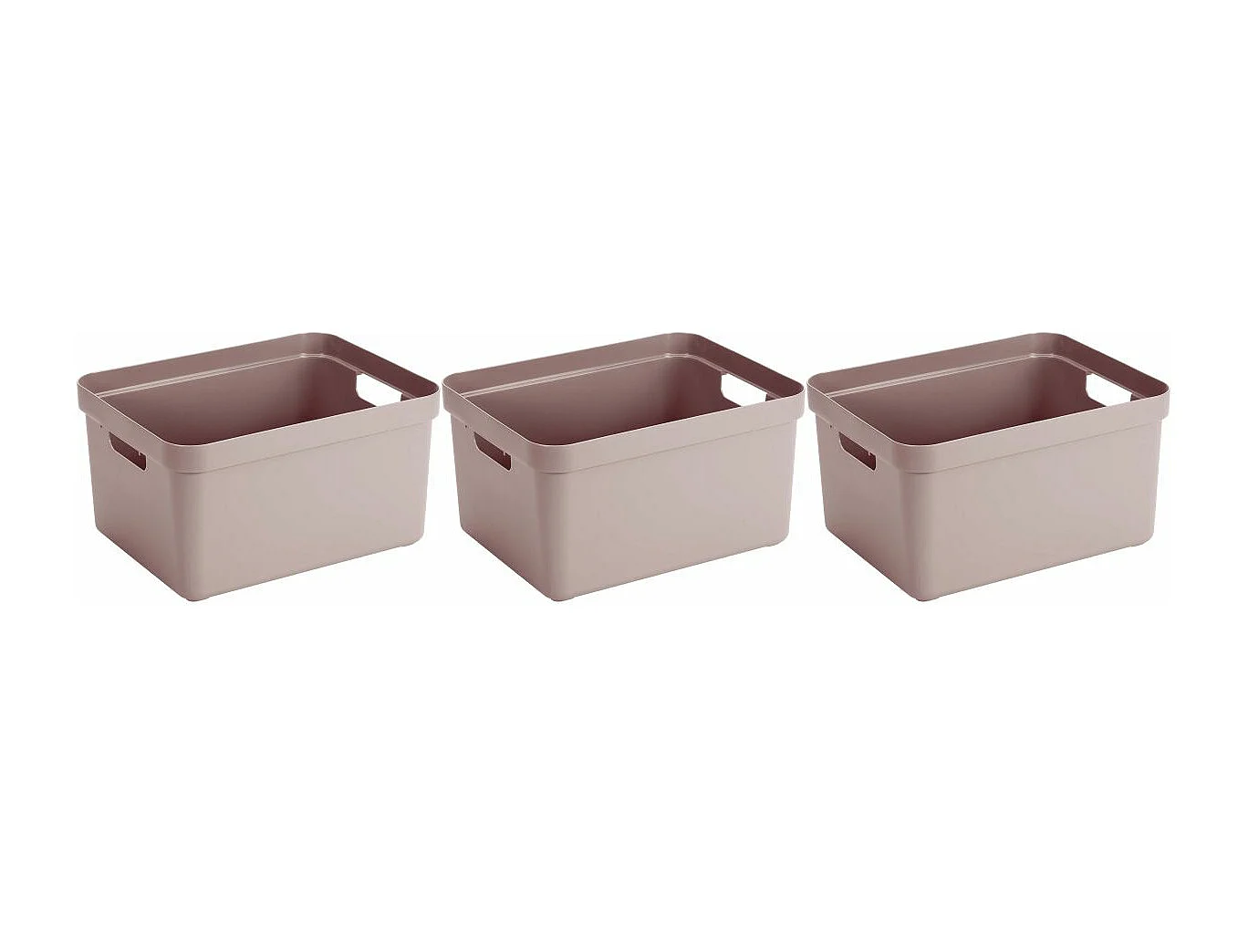 Boite de rangement Sigma home Box 32 L (Lot de 3) Rose