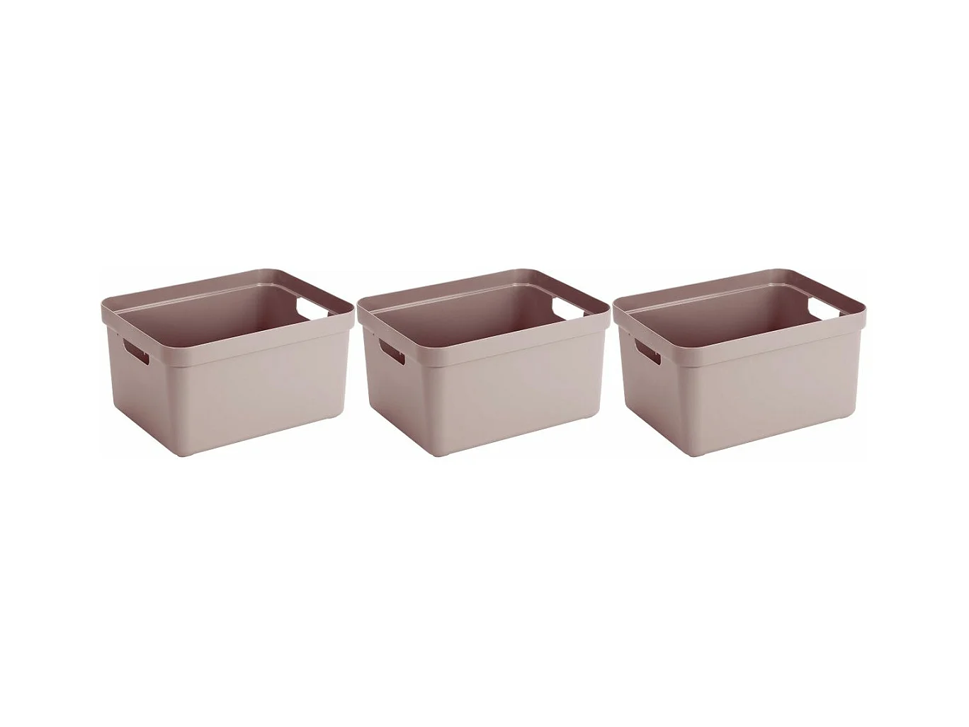 Boite de rangement Sigma home Box 32 L (Lot de 3) Rose