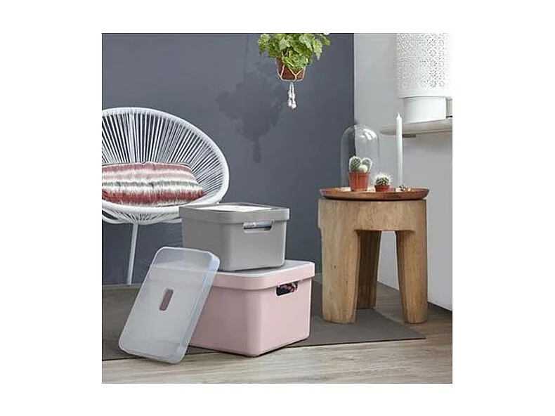 Boite de rangement Sigma home Box 32 L (Lot de 3) Rose
