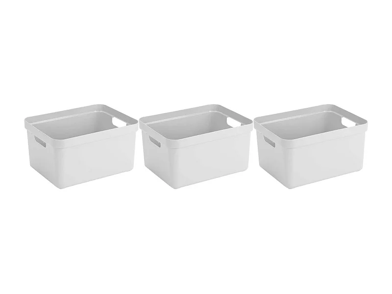 Boite de rangement Sigma home Box 32 L (Lot de 3) Blanc