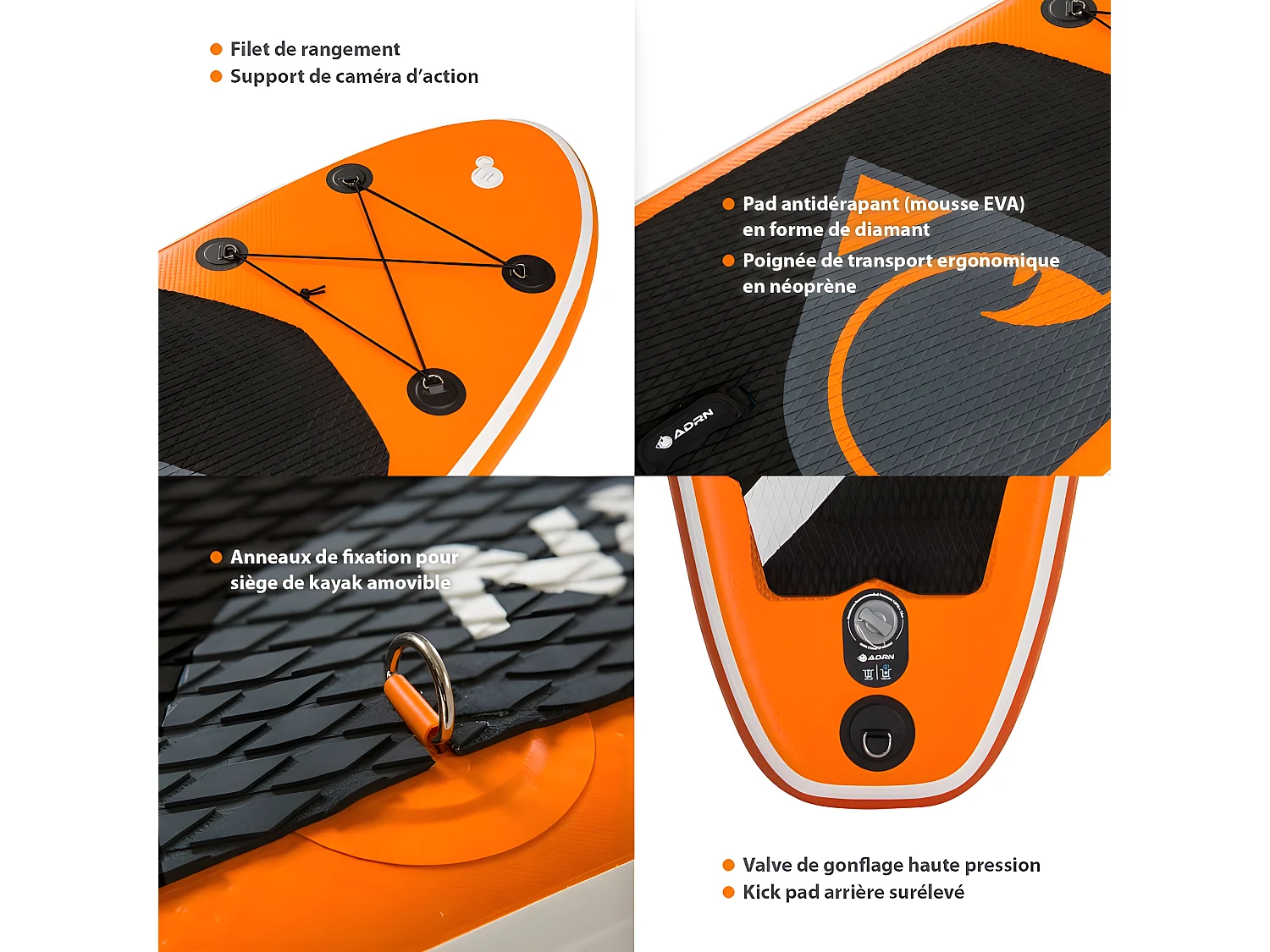 Paddle Gonflable CRUISER 10'2 30'' 5'' (310x76x12,7cm) avec Pompe, Pagaie, Leash et Sac de transport