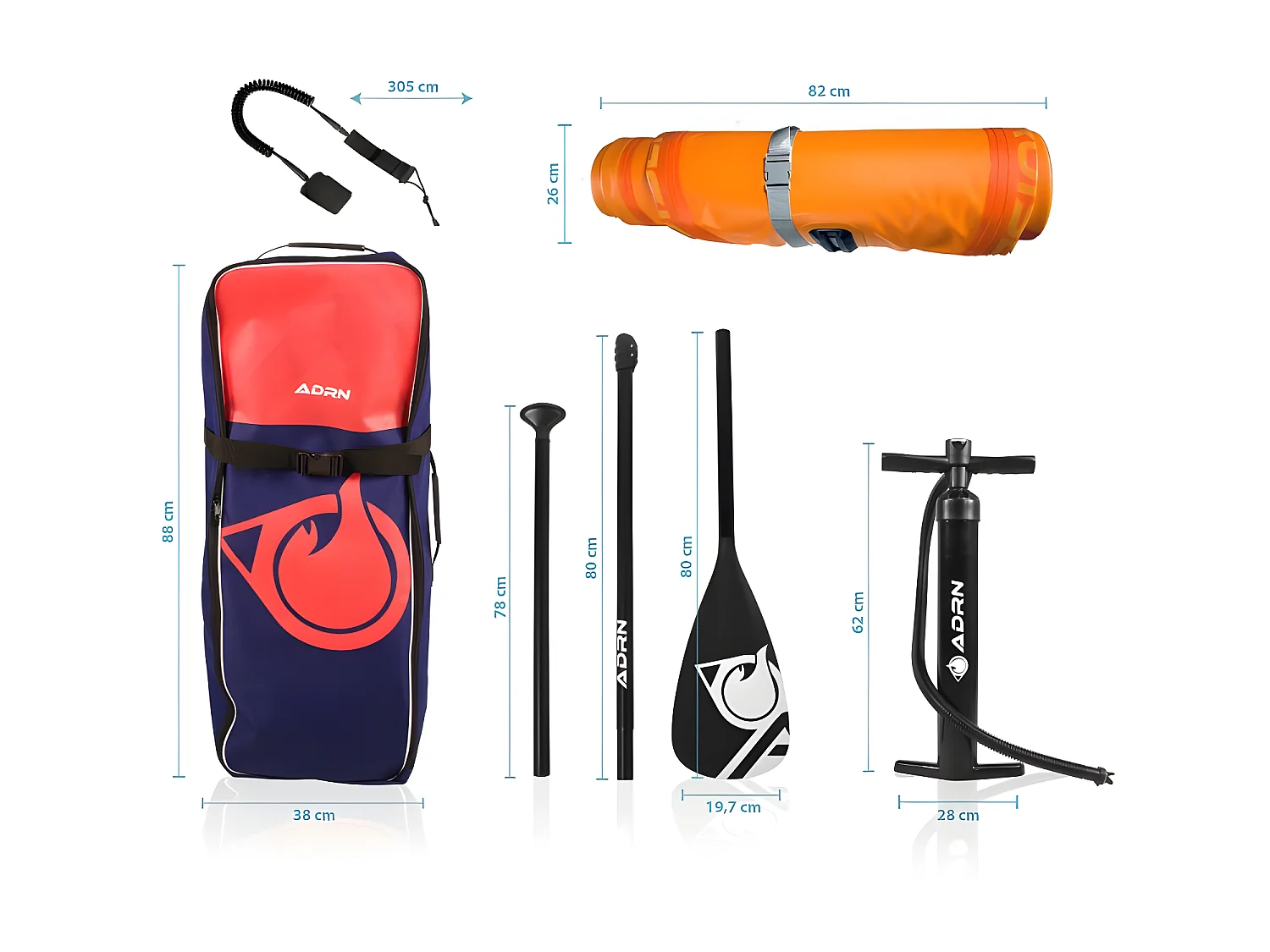 Paddle Gonflable CRUISER 10'2 30'' 5'' (310x76x12,7cm) avec Pompe, Pagaie, Leash et Sac de transport