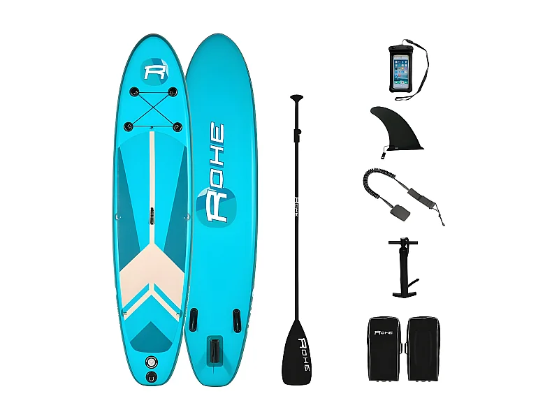 Stand Up Paddle gonflable INDIANA BLUE ROHE 10'6'' (320cm) 30'' (76cm) 6'' (15cm) avec Pompe, Pagaie, Leash et Sac de transport