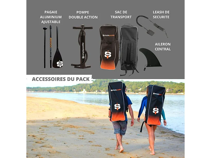 Paddle Gonflable UNION 10'8 32'' 6" (320 x 81 x 15 cm) avec Pagaie, Leash, Pompe et Sac de Transport
