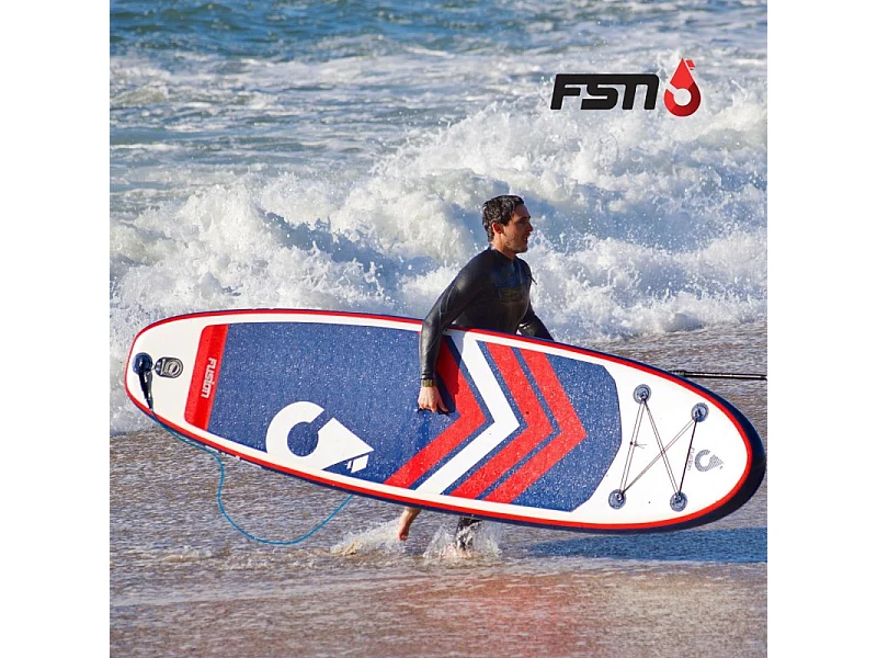 Paddle gonflable AMBITION 10'4 - 317x76x15 cm - Stand up paddle avec pagaie, leash, pompe, anneaux de kayak et sac de transport