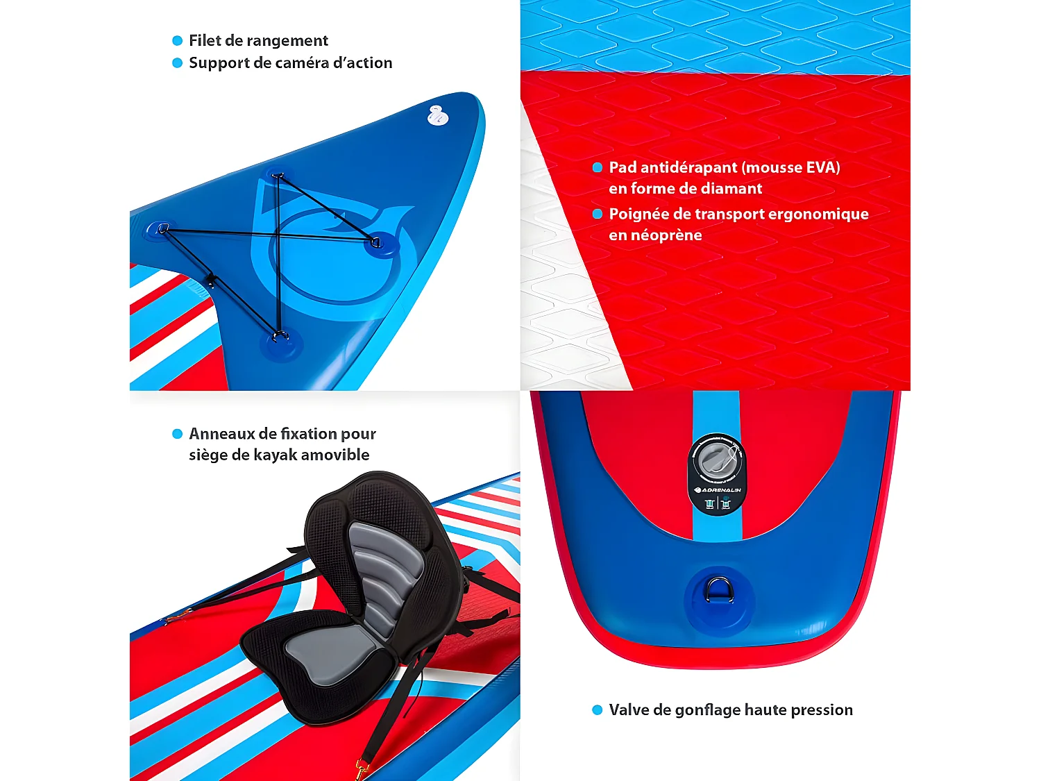 Paddle Gonflable TOURER 11'6 34'' 6'' (350x86x15cm) avec Pompe, Pagaie, Dérive, Leash et Sac de transport