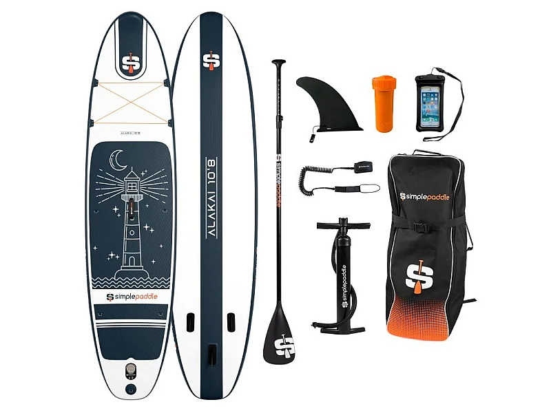 Paddle gonflable ALAKAI 10'8 ( 325 X 81 X 15 Cm) avec Pagaie, Leash, Pompe, Pochette téléphone et Sac de transport