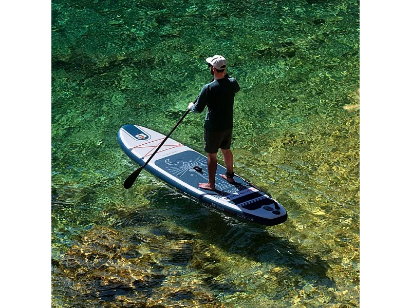 Paddle gonflable ALAKAI 10'8 ( 325 X 81 X 15 Cm) avec Pagaie, Leash, Pompe, Pochette téléphone et Sac de transport