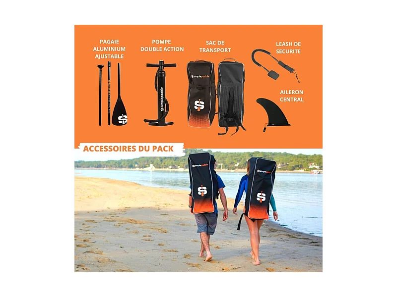 Paddle Gonflable RACE 12' 30'' 6" (340 x 76 x 15 cm) avec Pagaie, Leash, Pompe et Sac de Transport