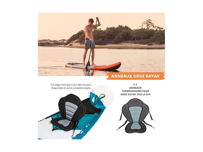 Paddle Gonflable RACE 12' 30'' 6" (340 x 76 x 15 cm) avec Pagaie, Leash, Pompe et Sac de Transport