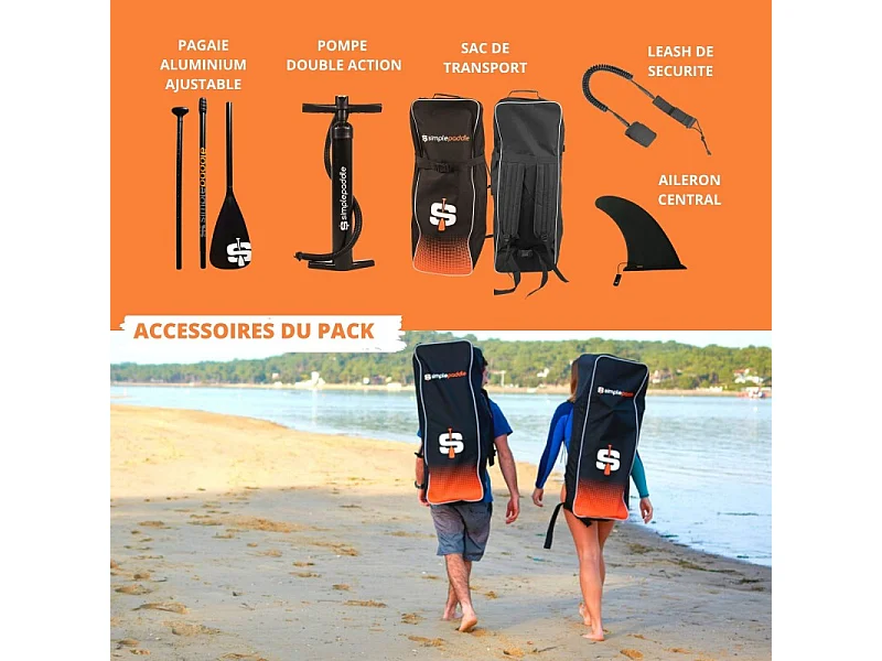 Paddle Gonflable RACE 12' 30'' 6" (340 x 76 x 15 cm) avec Pagaie, Leash, Pompe et Sac de Transport