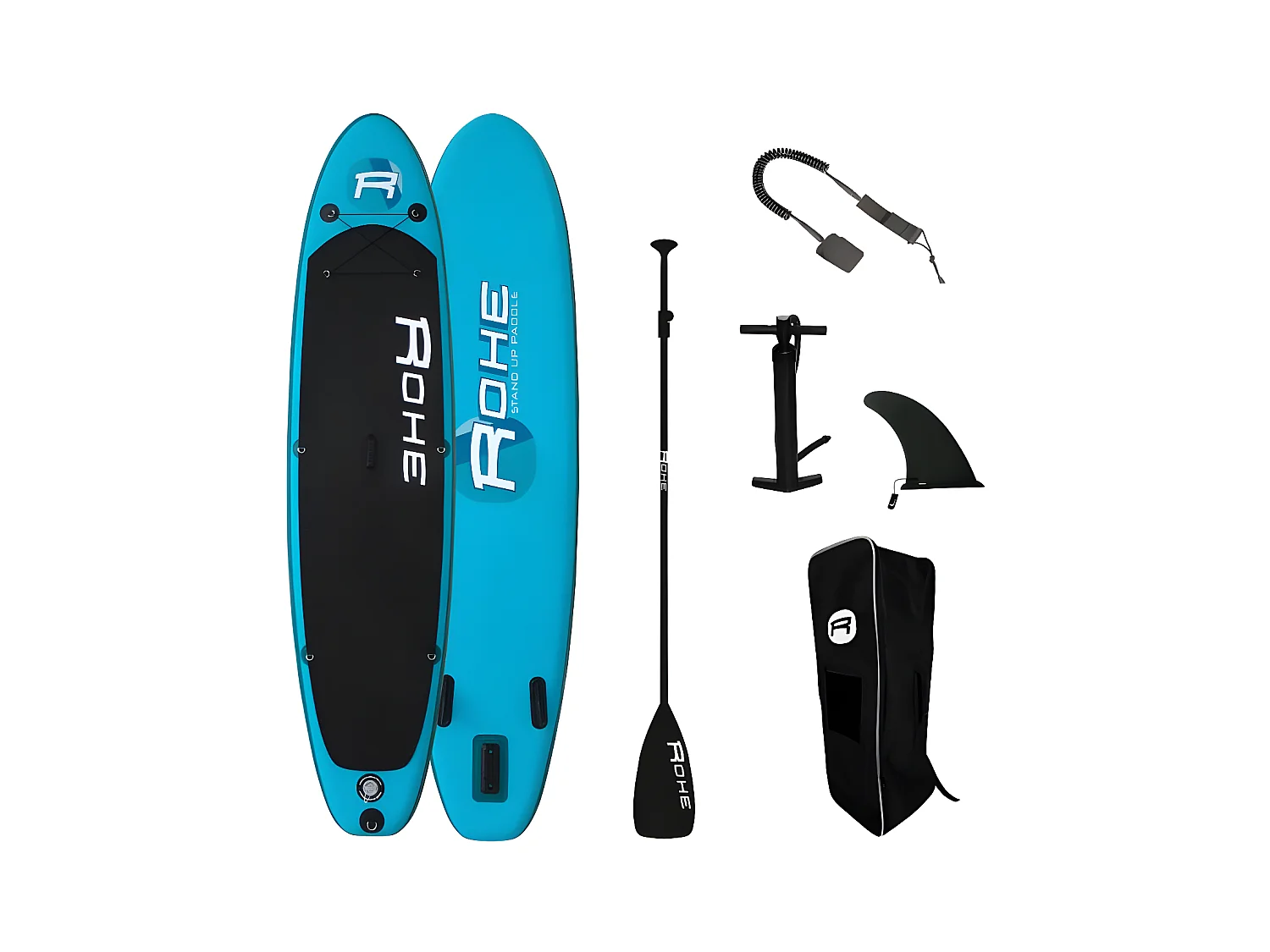 Stand Up Paddle Gonflable PACIFIC ROHE - 10'6'' (320cm) 30'' (76cm) 6'' (15cm) avec Pompe, Pagaie, Leash et Sac de transport