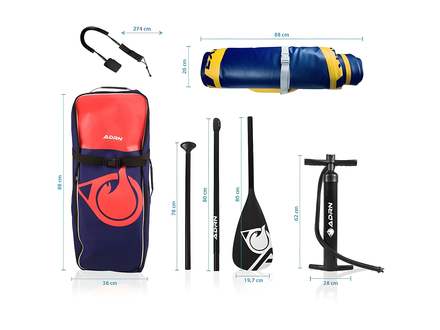 Paddle Gonflable PLAYER 9'8 32'' 5'' (299x81x12,7cm) avec Pompe, Pagaie, Leash et Sac de transport