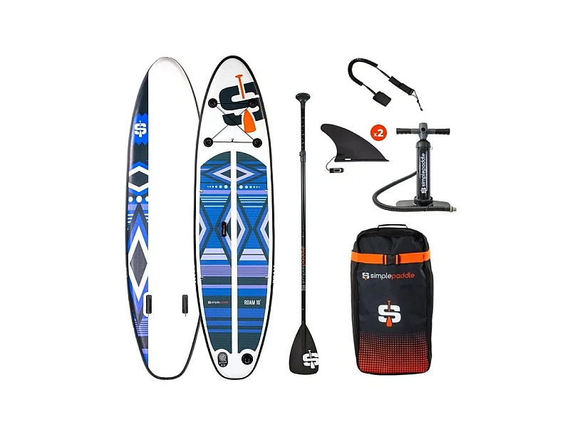 Stand up Paddle Gonflable ROAM 10' 30'' 6'' (295 x 76 x 15 cm) Gamme COMPACT avec Pagaie, Leash, Pompe et Sac de Transport