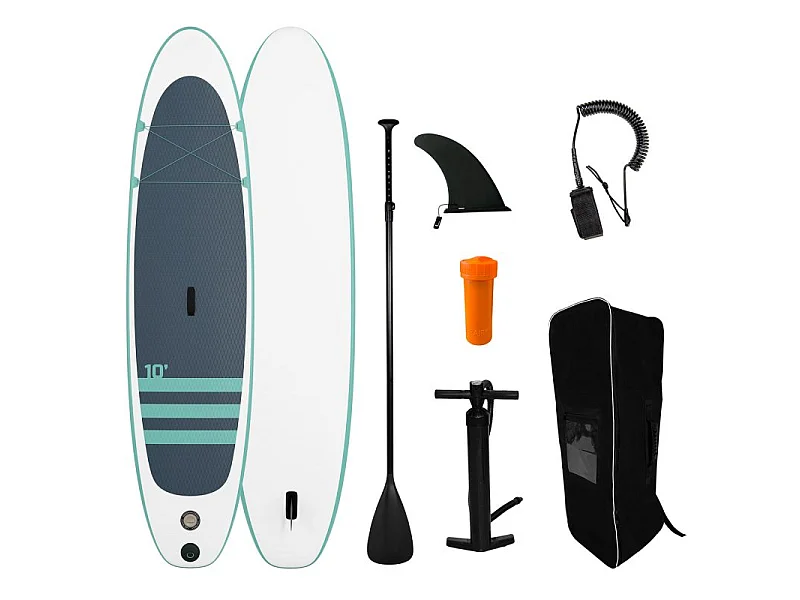 Paddle gonflable KAHIKO 10' (305 X 76 X 13 Cm) avec Pagaie, Leash, Pompe et Sac de transport