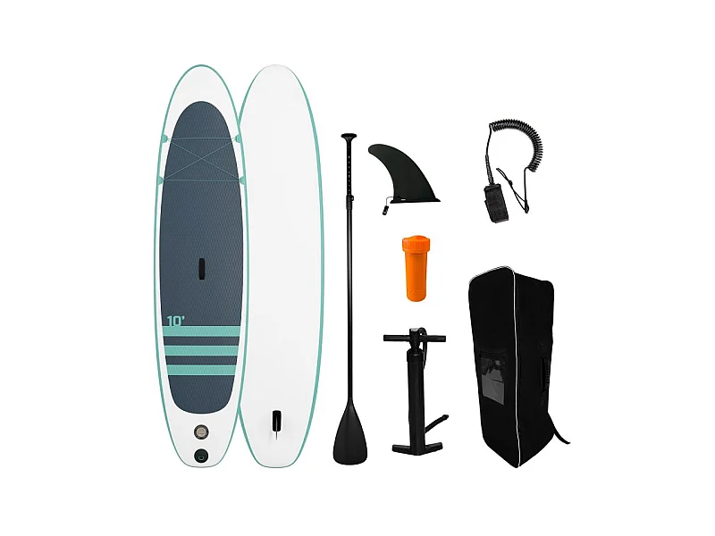 Paddle gonflable KAHIKO 10' (305 X 76 X 13 Cm) avec Pagaie, Leash, Pompe et Sac de transport