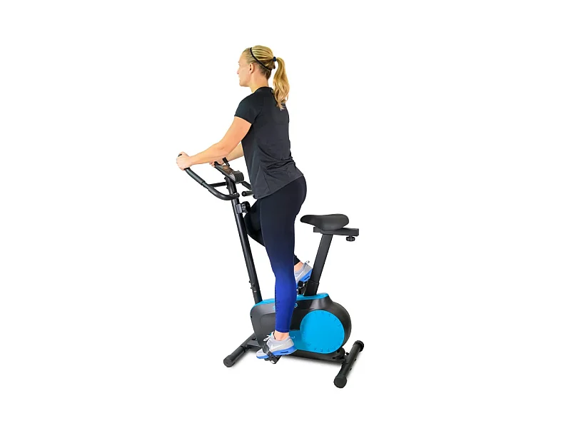 Vélo d'appartement TEMPO Roue d'inertie 3kg - 8 niveaux de résistance, Capteurs Pouls, Ecran d'entraînement, Réglable