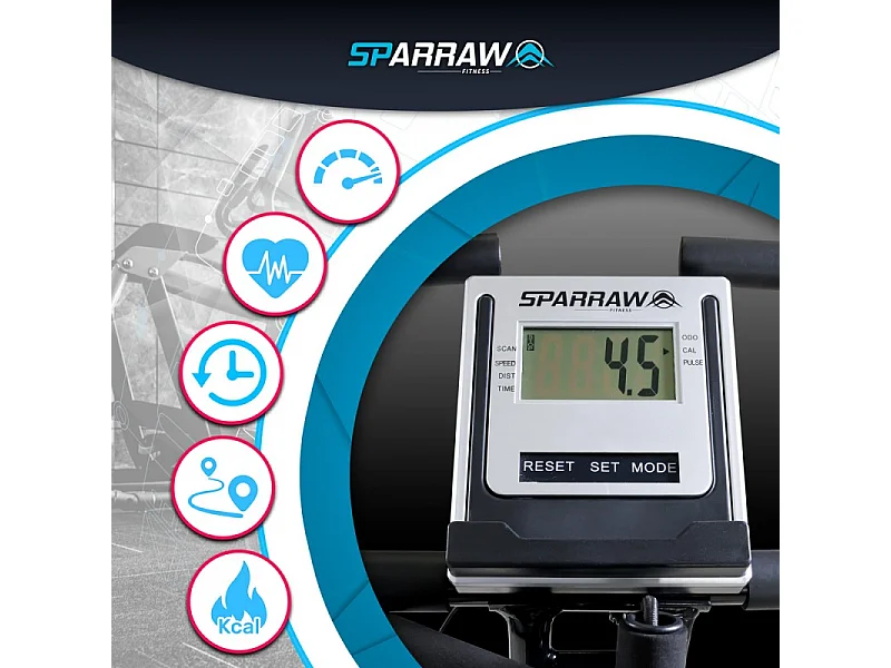 Vélo d'appartement compact et pliable SUPER X BIKE - Réglable, Roue inertie 1.6Kg, 8 niveaux de résistance, Ecran d'entraînement