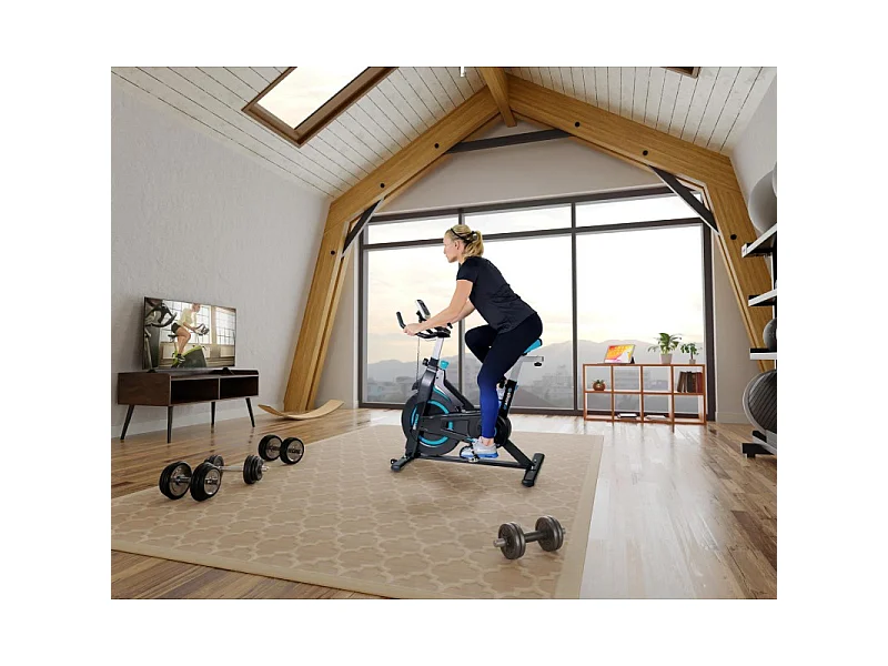 Vélo Spinning SPINNER - Exercice bike avec roue d'inertie 6Kg - Cardio et Fitness training