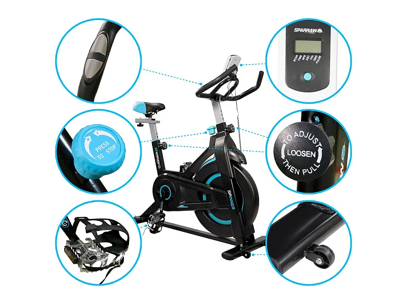 Vélo Spinning SPINNER - Exercice bike avec roue d'inertie 6Kg - Cardio et Fitness training