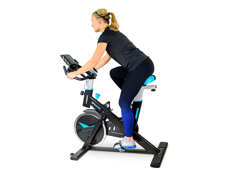 Vélo Spinning SPRINTER - Exercice bike avec roue d'inertie 13Kg - Cardio et Fitness training