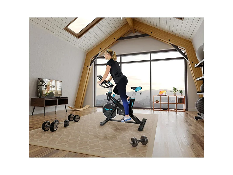 Vélo Spinning SPRINTER - Exercice bike avec roue d'inertie 13Kg - Cardio et Fitness training
