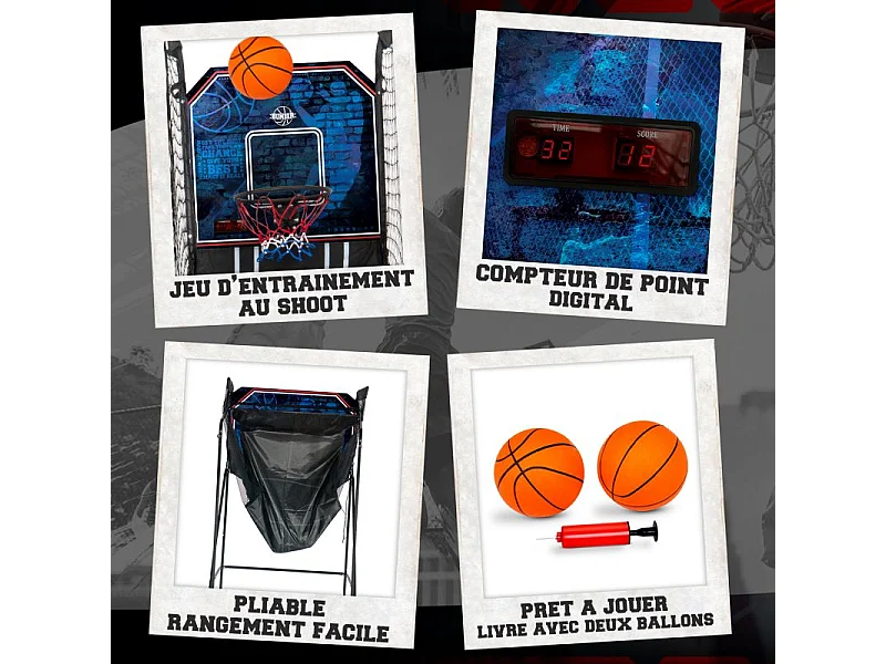 Panier de basket pliable Monoshot SAN DIEGO avec Compteur de point électronique