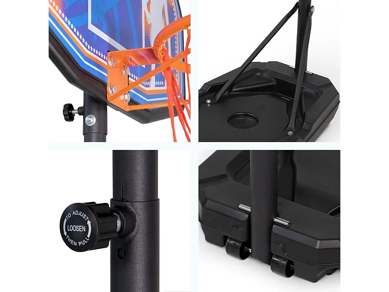 Panier de basket réglable en hauteur de 1m à 2m10 (10 positions) - Milwaukee - avec Ballon et Pompe