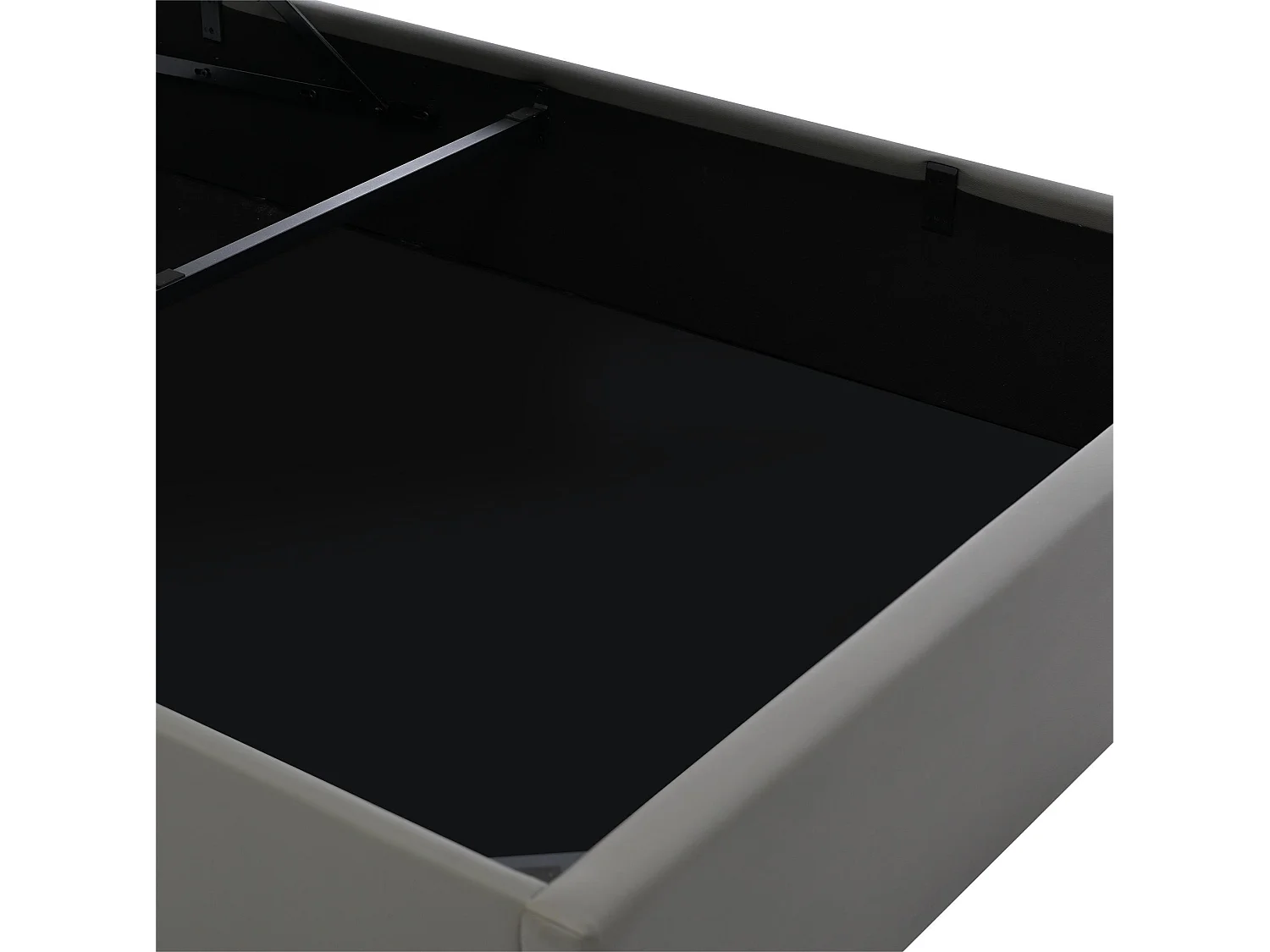 Letto contenitore 160x200cm in similpelle con LED - con rete a doghe - Grigio