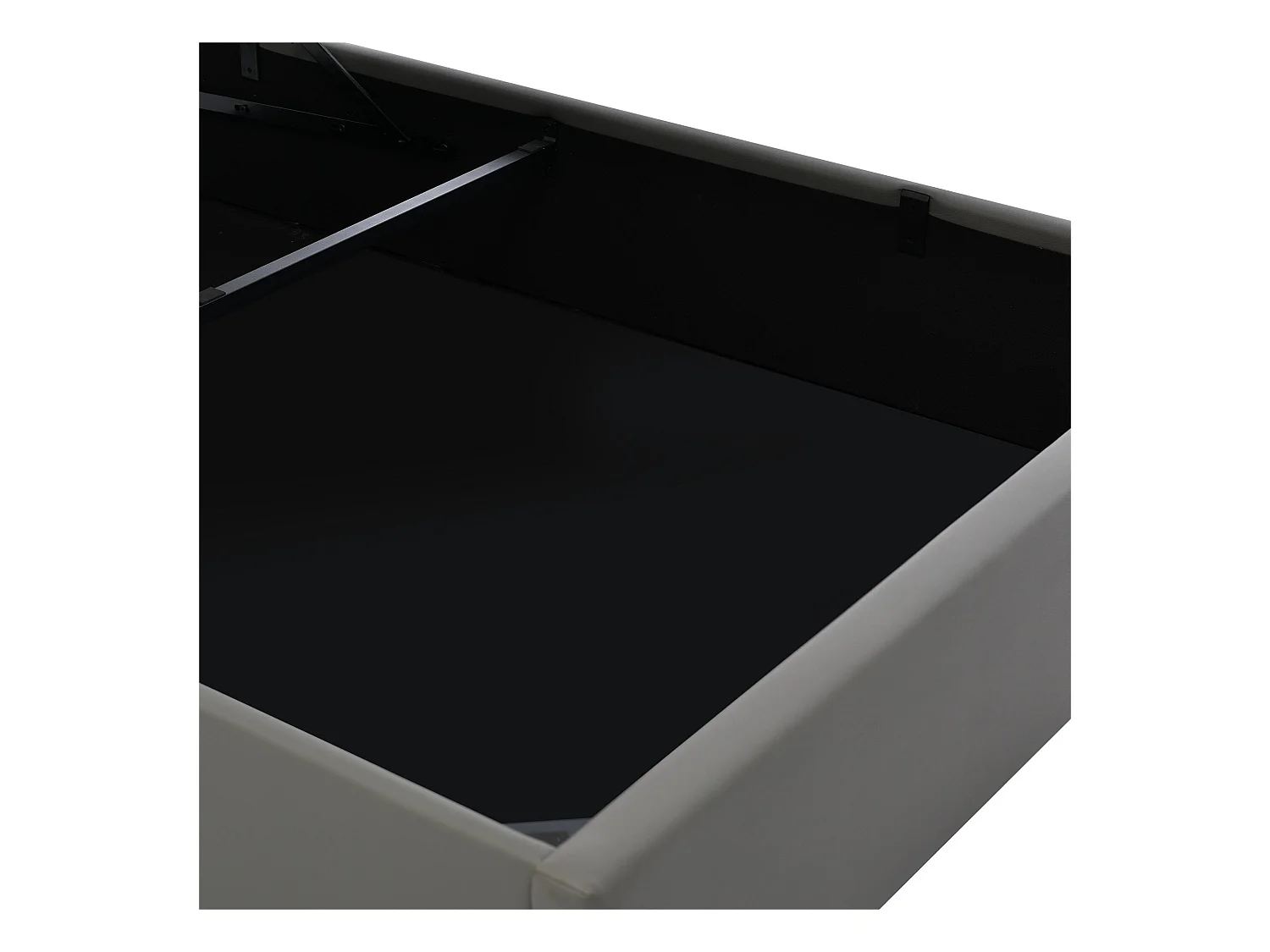 Cama contenedor 140x200cm en símil piel con LED - con somier - Gris