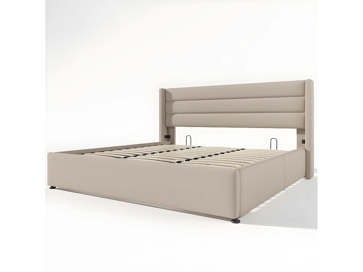 Linnenopbergbed 180x200cm met lattenbodem - Beige