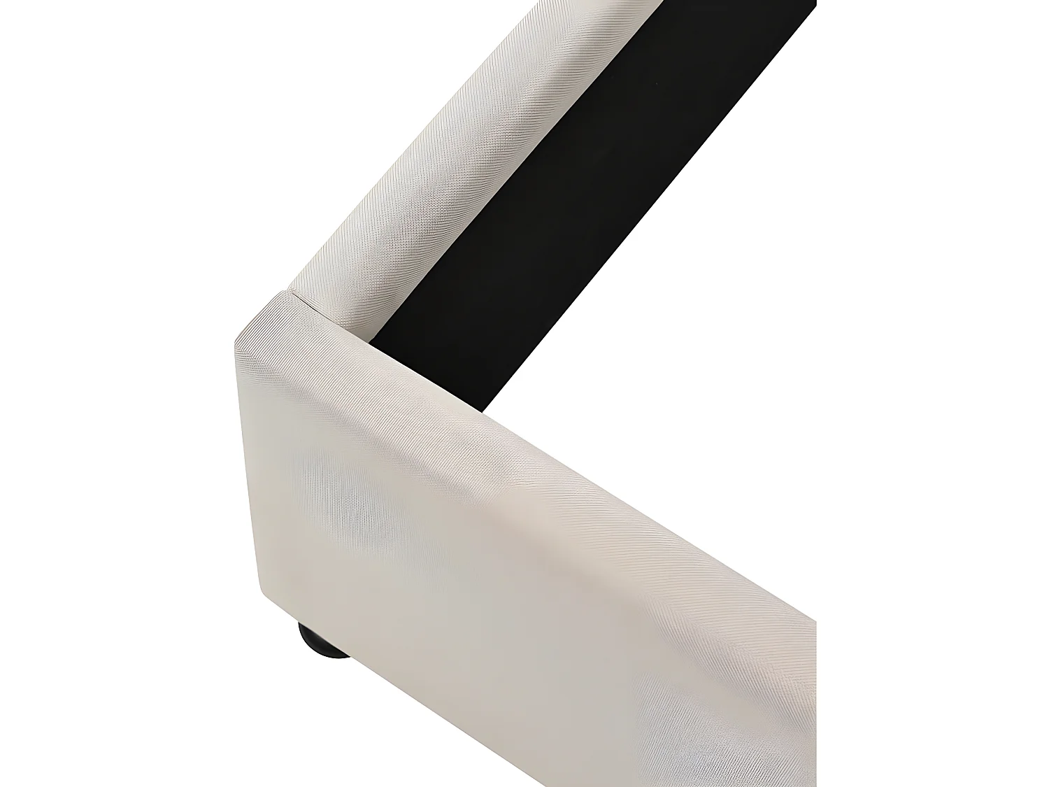 Cama con almacenaje de lino 160x200 cm con somier de láminas - Beige