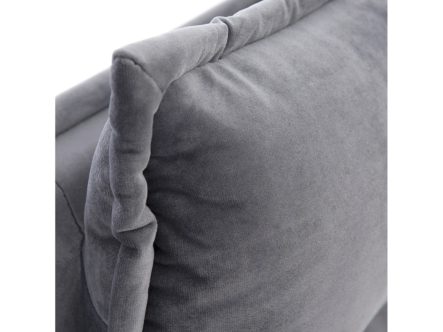 Fluweel gewatteerd opbergbed 140x200cm met verstelbaar hoofdeinde en lattenbodem - Grijs